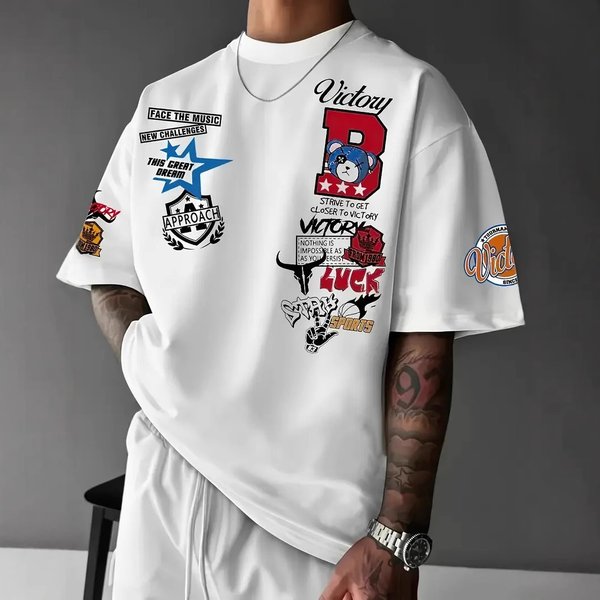 Men's Clothing Unisex Couple T-Shirt Digital 3D Printing Round Neck Short Sleeve Men's Clothing Tops & Tees-image