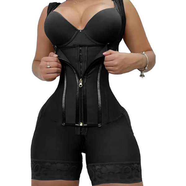 Women's Intimates Mesh One Piece Body Shaper Waist Tightening Abdomen Lifting Hip Lifting Body Shaping One Piece Tights-image
