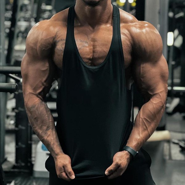 Men's Clothing Summer Sports Leisure Fitness Running Cotton Vest Thin Strap Solid Color Vest Men-image
