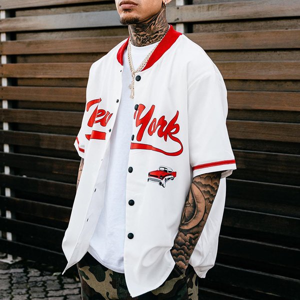Men's Clothing Summer New Men's Seaside Beach Shirts For Boys Casual Slim Tops Fashionable Printed Short-Sleeved Shirts For Men-image