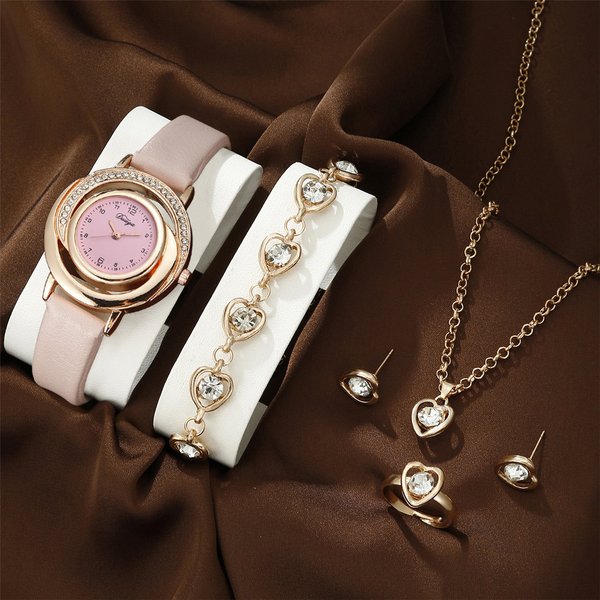 Unisex Accessories Women's Diamond Leather Strap Watch Fashion Rhinestone Dial Quartz Watch Simple Casual Fashion Women's Watch-image