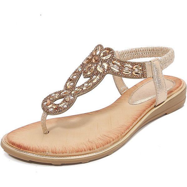 New Rhinestone Sandals Bohemian Wedge Sandals Women's Plus-Size Women's Shoes-image