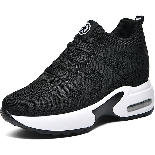 New mesh breathable inside increase women's shoes thick soles large size shoes small size women casual shoes small white shoes