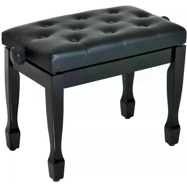 HOMCOM Faux Leather Height Adjustable Wood Piano Stool-Black | Aosom Ireland