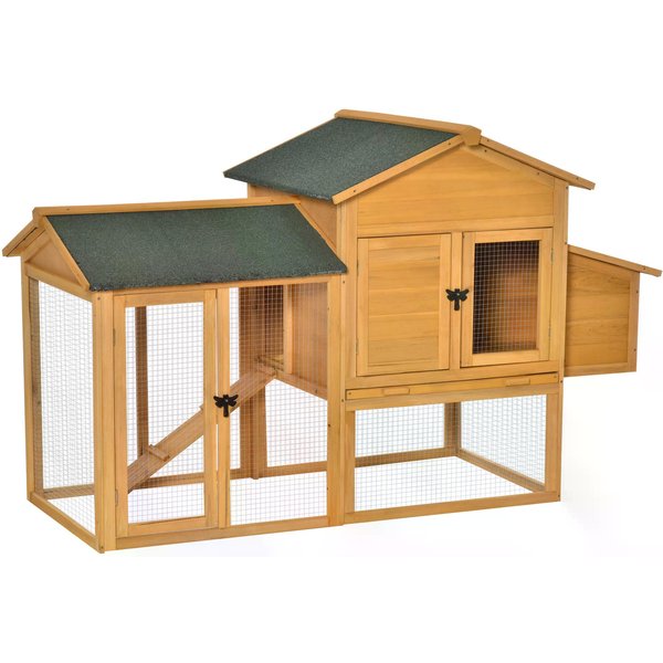 PawHut 168cm Deluxe Chicken Coop Small Animal Rabbit Habitat Hen House Outdoor w/Run Nesting Box Slide-out Tray |Aosom Ireland