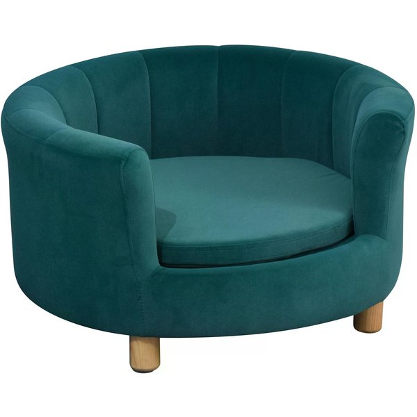 PawHut Modern Nest Shape Pet Sofa for Cat or Small-sized Dog with Loop Wrapped Backrest and Soft Cushion, Green | Aosom Ireland