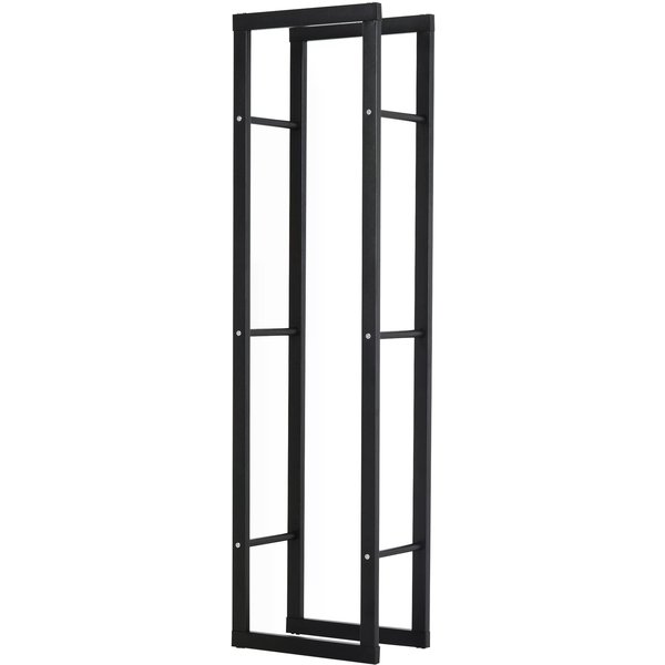 HOMCOM Metal Firewood Log Holder Rack Elevated w/Balanced Base Side Rails Indoor Outdoor Traditional Fireplace Log Storage Cradle|Aosom Ireland