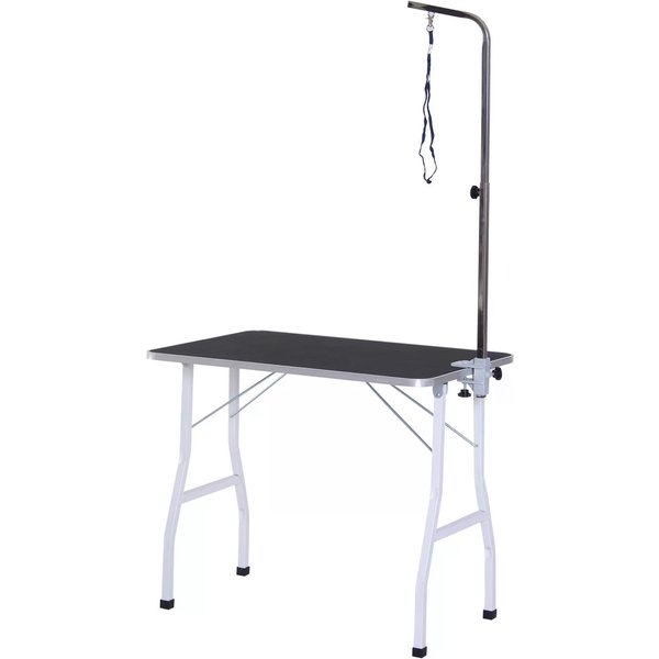 PawHut Dog Cat Pet Grooming Table Portable Mobile Foldable Adjustable With Arm Noose Stainless Steel Frame and Legs New | Aosom Ireland