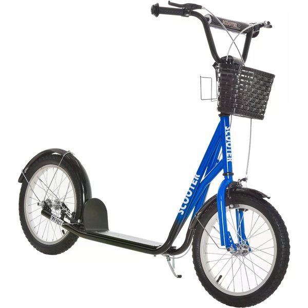 HOMCOM Kids Kick Scooter Teen Ride On Children Scooter w/Adjustable Handlebar 2 Brakes Basket Cupholder Mudguard| Aosom Ireland