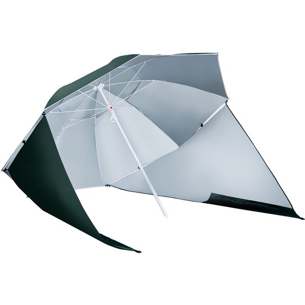 Outsunny All-Weather Beach Umbrella Shelteneer-Green | Aosom Ireland