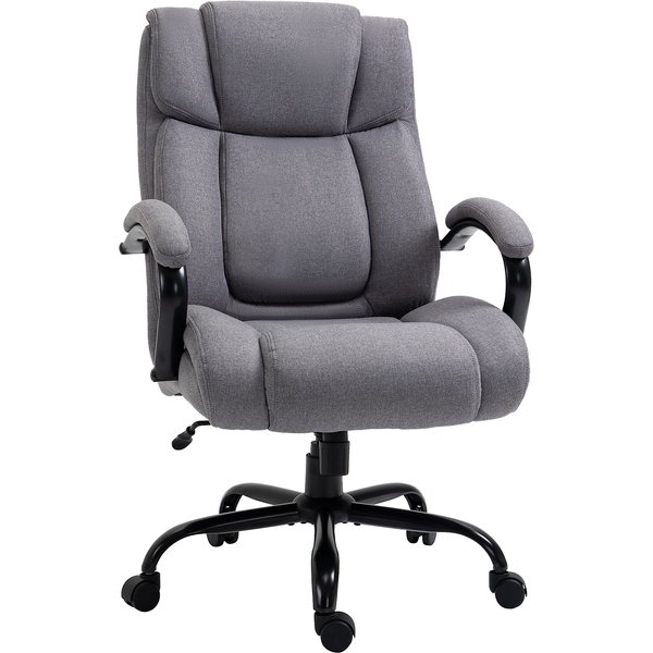 Vinsetto Office Chair Desk Chair Gaming Chair Swivel Chair with Rocking Function Thickly Padded Ergonomic Chair with Adjustable Padded Armrest Load Capacity 220 kg Light Gray 72.5x83x110-118 cm | Aosom Ireland