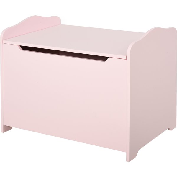 HOMCOM Spielzeugtruhe Kindersitzbank mit Stauraum 2-in-1 Truhenbank Spielzeugkiste Aufbewahrungstruhe 3+ Jahre Kindermöbel Rosa 60 x 30 x 50 cm Aosom