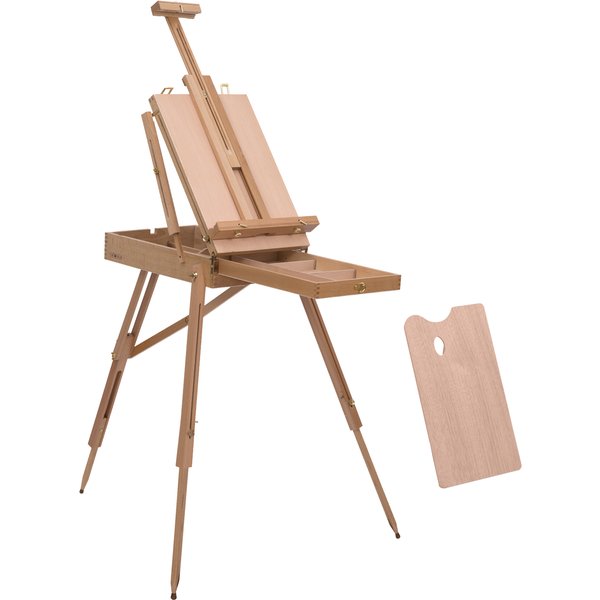 HOMCOM Wooden Art Easel Tripod Sketch Artist Painters Craft Portable Folding Drawing Board Lightweight - Natural Wood Aosom UK