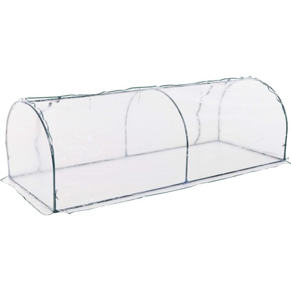 Outsunny Transparent Tunnel Greenhouse, Garden Outdoor Grow House with Steel Frame & PVC Cover, 250 x 100 x 80cm | Aosom Ireland