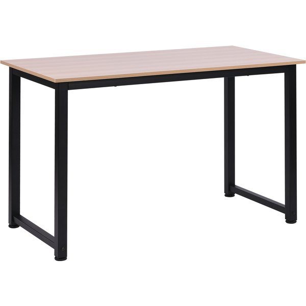 Homcom Table D'ordinateur Table De Salle à Manger 120L X 60L X 76H Cm ChêNe Et Noir Multifonction Grand Plateau Cadre Robuste En MéTal-image