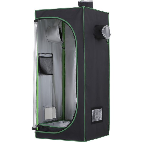 Outsunny Mylar Hydroponic Grow Tent w/ Adjustable Vents & Floor Tray for Indoor Plant Growing 60 x 60 x 140cm | Aosom Ireland