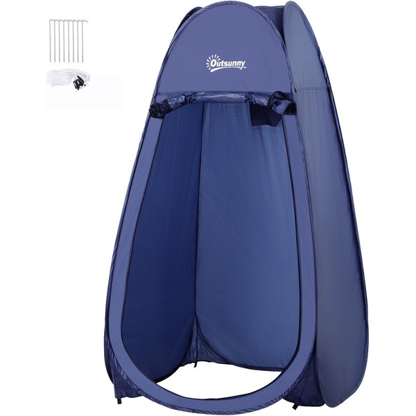 Outsunny Portable Pop Up Shower Tent Dressing Changing Room Privacy Shelter for Outdoor Camping Beach Toilet Blue | Aosom Ireland