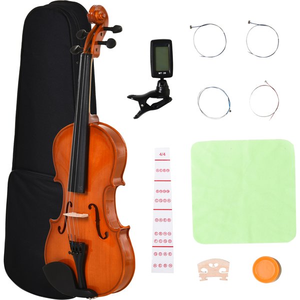 HOMCOM 4/4 Violin Maple Wood Full Set of Accessories Storage Box Orange | Aosom Ireland