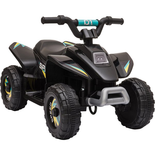 HOMCOM 6V Kids Electric Ride on Car ATV Toy Quad Bike Four Big Wheels w/ Forward Reverse Functions Toddlers aged 18-36 months Black Aosom UK