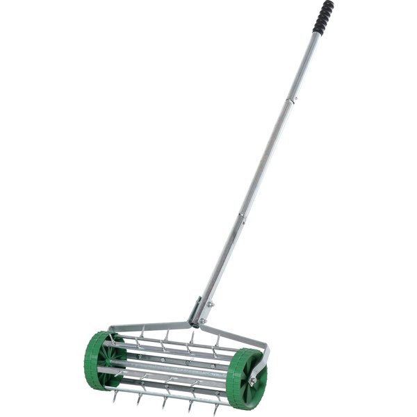 Outsunny Garden Rolling Lawn Aerator Heavy Duty Steel Grass Roller w/ Adjustable Handle | Aosom Ireland