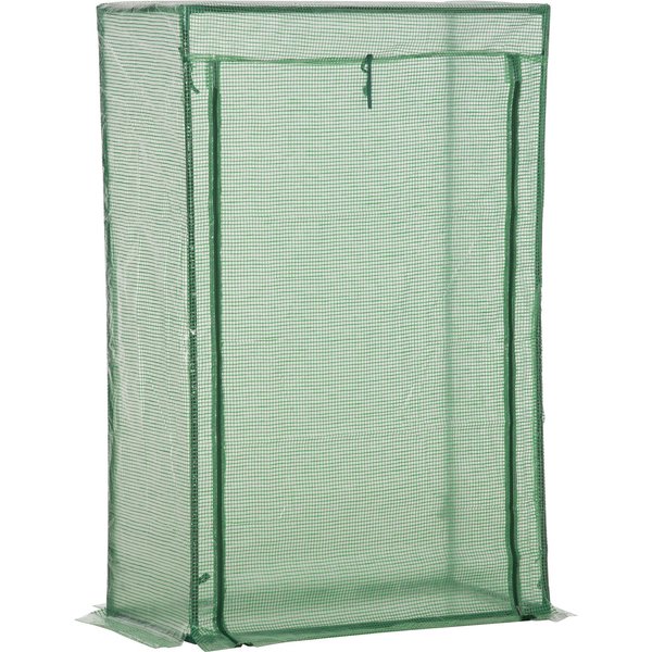 Outsunny 100 x 50 x 150cm Greenhouse Steel Frame PE Cover with Roll-up Door Outdoor for Backyard, Balcony, Garden, Green | Aosom Ireland
