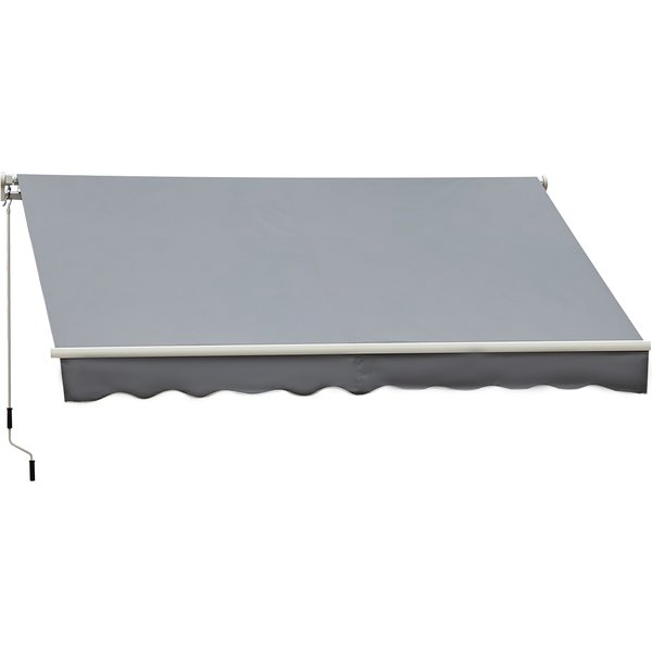 Outsunny 4 x 2.5mManual Retractable Patio Awning Window Door Sun Shade - | Aosom Ireland