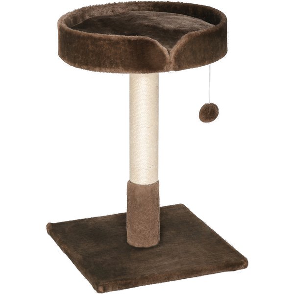 PawHut Compact Cat Tree, Sisal Scratching Post, Soft Bed, Play Toy, for Kittens, Brown, 45x45x70 cm | Aosom Ireland