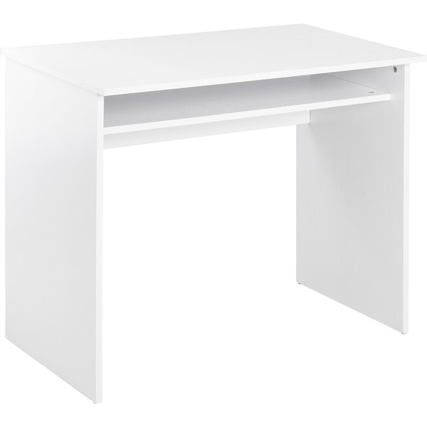 HOMCOM Working Desk with Storage Shelf, Writing Desk, Computer Tablek, Writing Reading for Home and Office, White | Aosom Ireland