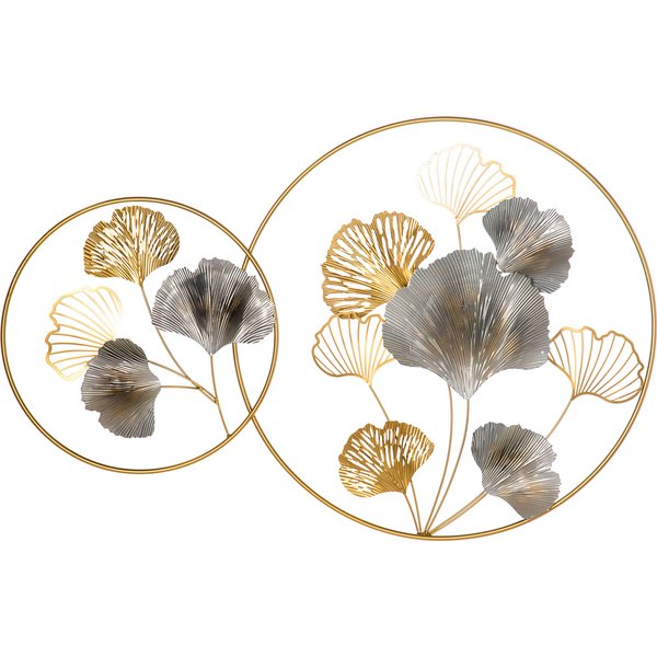 HOMCOM 3D Metal Wall Art Modern Ginkgo Leaves Hanging Wall Sculptures Home Decor for Living Room Bedroom Dining Room, Gold | Aosom Ireland
