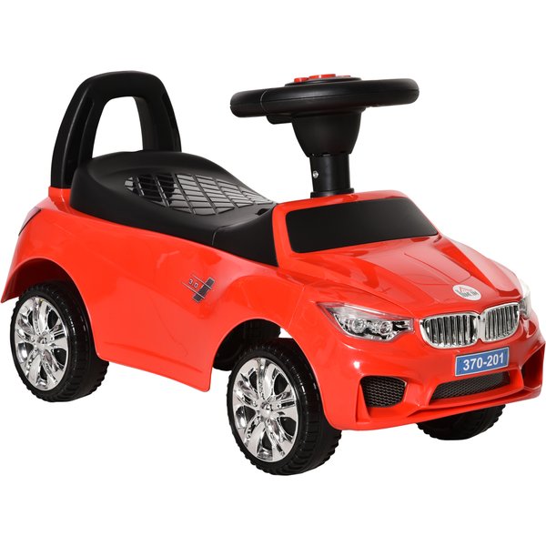 HOMCOM Toddler Ride-On Racer: Foot-to-Floor Slider with Sounds, Lights & Storage, Big Wheel, Crimson Red | Aosom Ireland