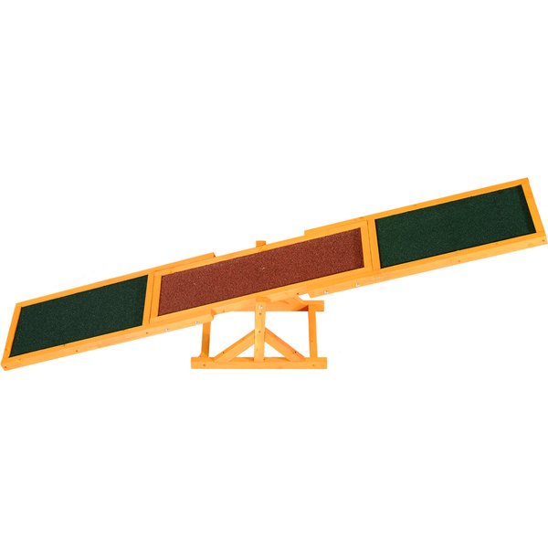 PawHut 1.8m Wooden Pet Seesaw Dog Agility Equipment Activity Sport Dog Training Agility Obedience Equipment Toy Weather Resistant | Aosom Ireland