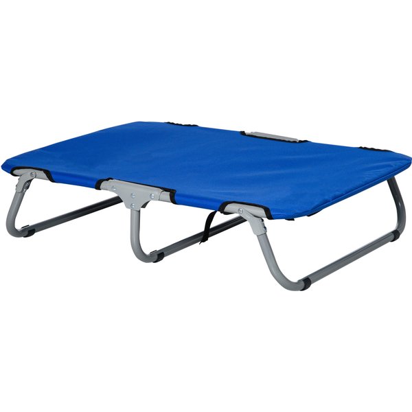 PawHut Lit SuréLevé Pour Chien Lit De Camp Animal Pliable IntéRieur ExtéRieur Tissu Oxford 71 X 58 X 20 Cm Bleu-Aosom.Fr-image
