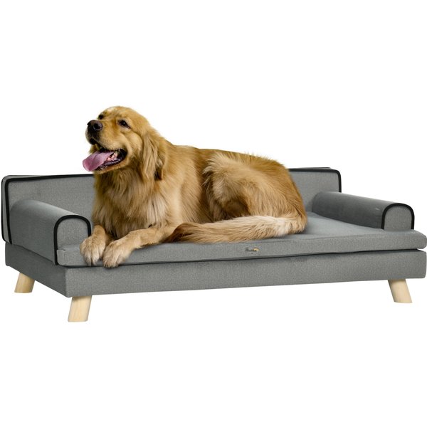 PawHut Dog Sofa with Water-resistant Fabric, Pet Chair Bed for Large, Medium Dogs, Grey, 100 x 62 x 32 cm | Aosom Ireland