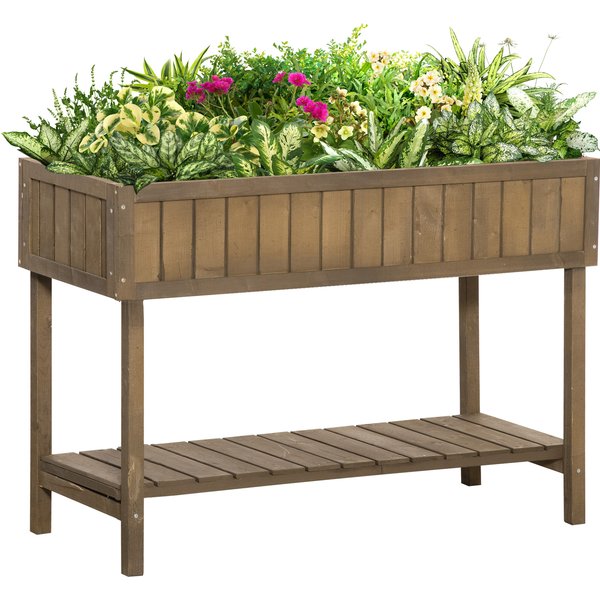 Outsunny Wooden Raised Garden Bed, Raised Planter Boxes, 8 Boxes 110L x 46W x 76Hcm Brown | Aosom Ireland