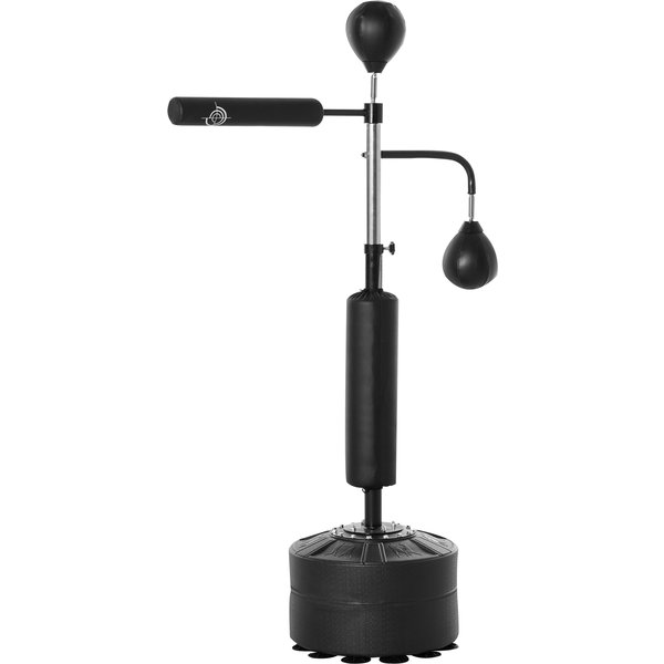 HOMCOM 3-in-1 Boxing Punching Bag Stand with 2 Speedballs, 360° Relax Bar, & PU-Wrapped Bag & Adjustable Height | Aosom Ireland
