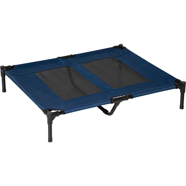 PawHut Portable Elevated Dog Bed, Ideal for Camping, Durable Frame, Raised Pet Cot, Large, Blue | Aosom Ireland