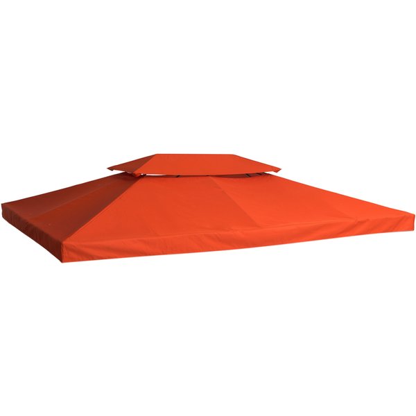 Outsunny 3 x 4m Replacement Gazebo 2-Tier Canopy Roof TopTent Cover Spare Part Garden Shelter Spare Part Rusty red | Aosom Ireland