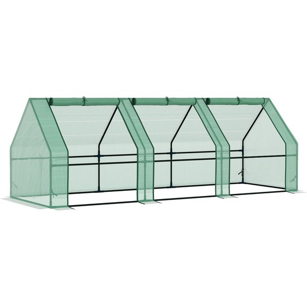 Outsunny Polytunnel Greenhouse Steel Frame XS size Green Plant Grow Vegetable Flower Zipper Door Cover | Aosom Ireland