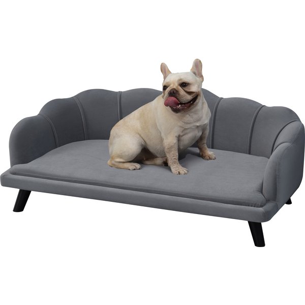PawHut Dog Sofa for Medium Large Dogs, Shell Shaped Pet Couch Bed with Legs Cushion Washable Cover, Grey | Aosom Ireland