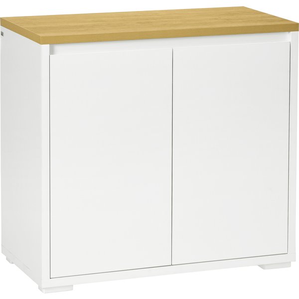 HOMCOM Stylish Storage: Kitchen Sideboard Cabinet with Double Doors & Adjustable Shelf, White Entryway Elegance | Aosom Ireland
