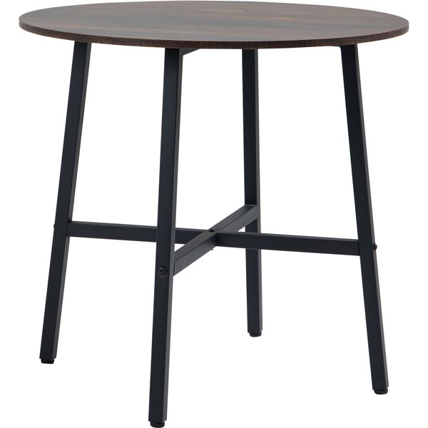 HOMCOM Round Kitchen with Steel Legs, Table Dining Room Table for 4 people, Industrial Style Kitchen Table, Rustic Brown | Aosom Ireland