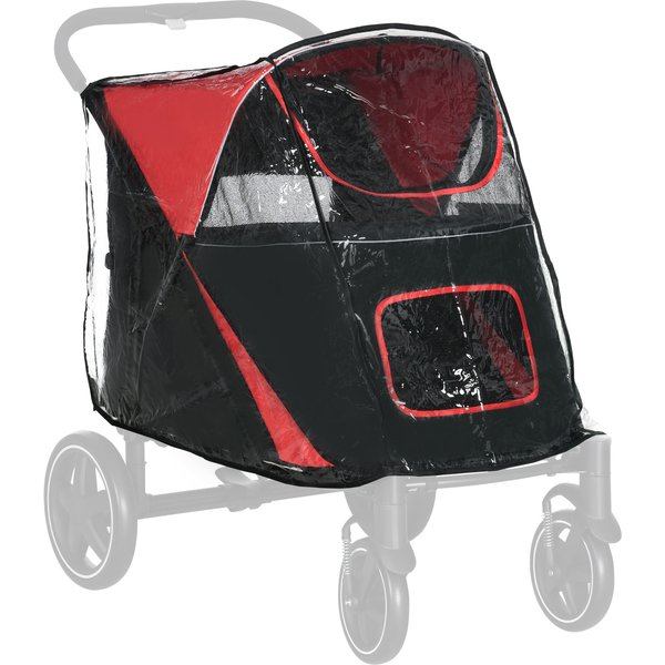 PawHut Rain Cover for Dog Stroller, Rain Cover for Stroller Buggy with Rear Entry, Durable & Waterproof, Grey | Aosom Ireland