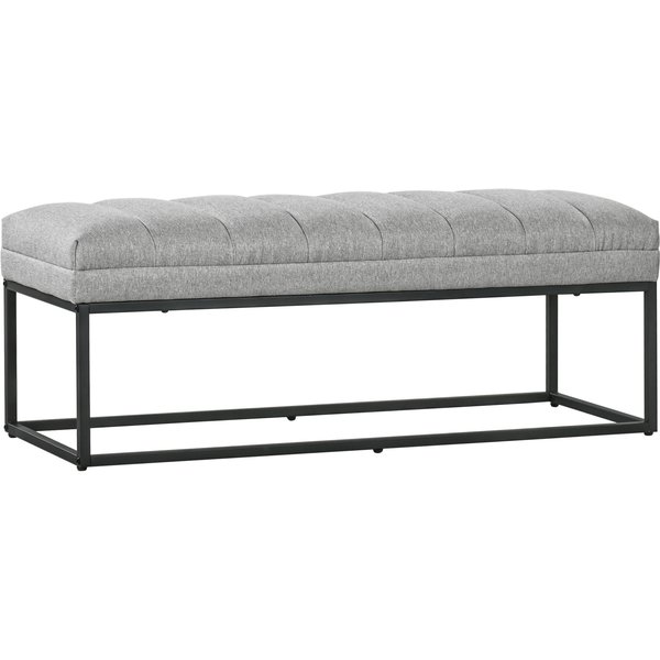 HOMCOM Industrial Design Bench, Bed Bench, Metal Legs, Pink + Black | Aosom Ireland