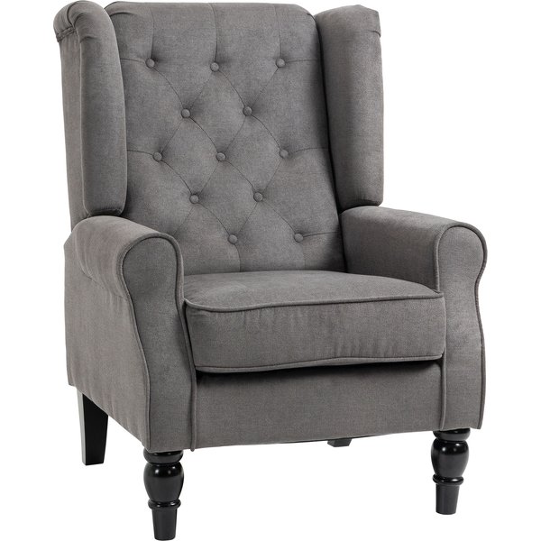 HOMCOM bequemer Lesesessel, bis 160kg belastbar, Einzelsessel Wohnzimmer, Dunkelgrau Aosom.de