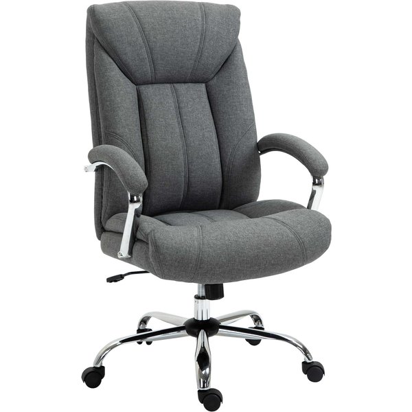 Vinsetto Office Chair with Rocking Function Ergonomic Chair with Padded Armrest Headrest Height Adjustable Desk Chair Swivel Chair with Backrest Nylon Gray 65 x 78 x 110-118 cm | Aosom Ireland