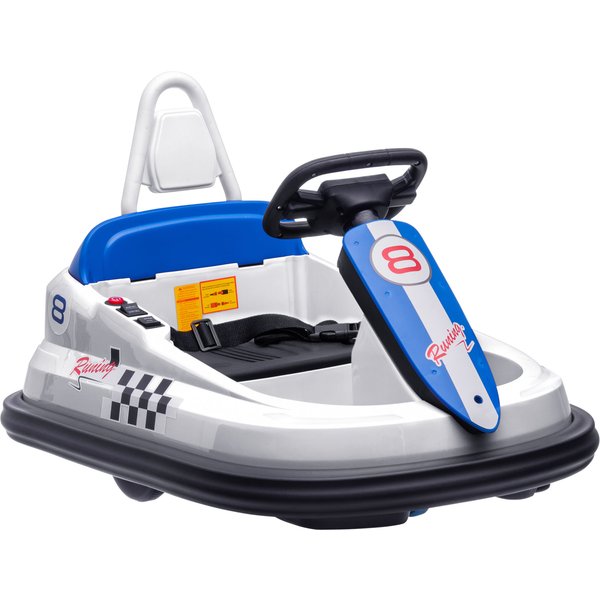 HOMCOM Electric Kids Bumper Car, 6V 360-Degree Rotation Waltzer Car, Battery Powered Ride on Car w/ Music, Horn, Lights for 18-48 Months | Aosom Ireland
