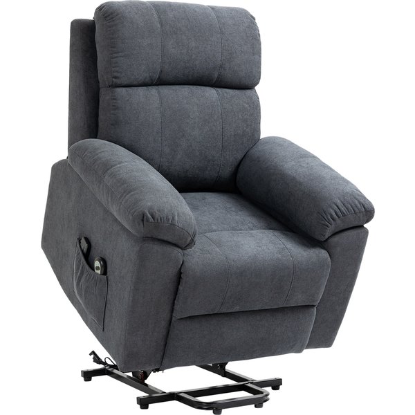 HOMCOM Massagesessel mit Aufstehhilfe, Pflegesessel mit Aufstehhilfe, 8 Vibrationsmotoren, inkl. Fernbedienung, grau Aosom