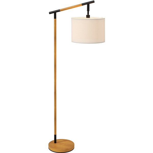 HOMCOM Modern Floor Lamp with 350° Rotating Lampshade, for Living Room and Bedroom, LED Bulb Included, Brown | Aosom Ireland