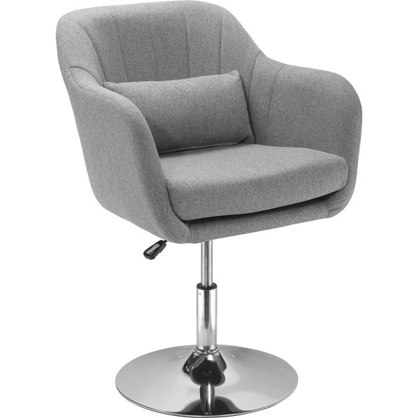 HOMCOM Arbeitshocker, höhenverstellbar, Drehstuhl Büro, Akzentstuhl im Retro-Design, Leinen, Grau Aosom.de