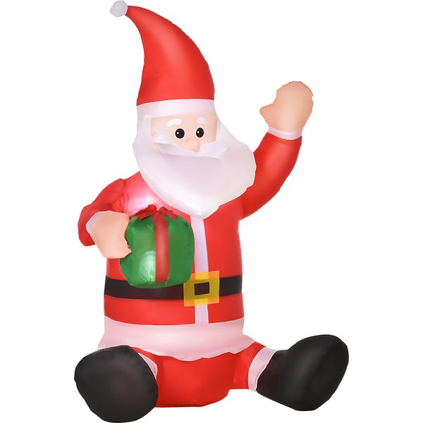 HOMCOM Christmas Inflatable Santa Claus Outdoor Home Seasonal Decoration w/ LED Light | Aosom Ireland